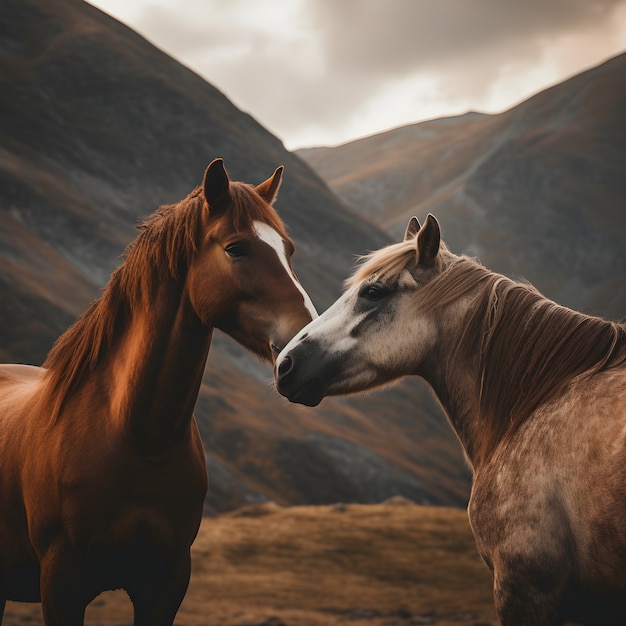 Free photo horse in nature generate image