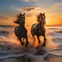 Free photo horse in nature generate image