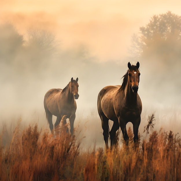 Free photo horse in nature generate image