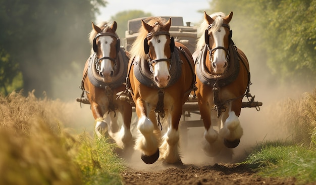 Foto gratuita il cavallo nella natura genera immagine