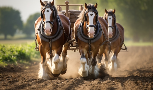 Foto gratuita il cavallo nella natura genera immagine