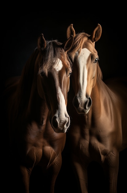 Foto gratuita il cavallo nella natura genera immagine