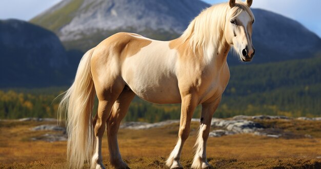 Foto gratuita il cavallo nella natura genera immagine