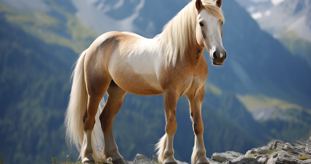 Foto gratuita il cavallo nella natura genera immagine