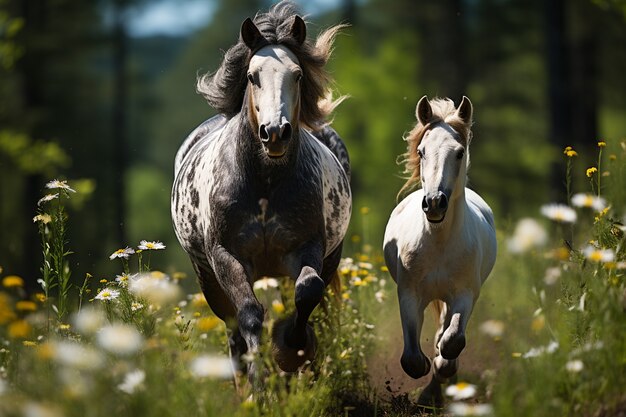 Foto gratuita il cavallo nella natura genera immagine