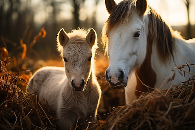 Foto gratuita il cavallo nella natura genera immagine