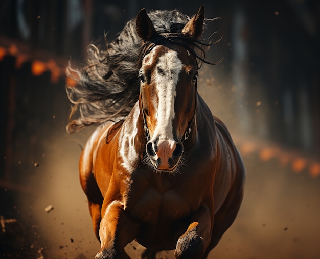 Foto gratuita il cavallo nella natura genera immagine