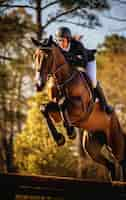 Free photo horse riding sport with female rider