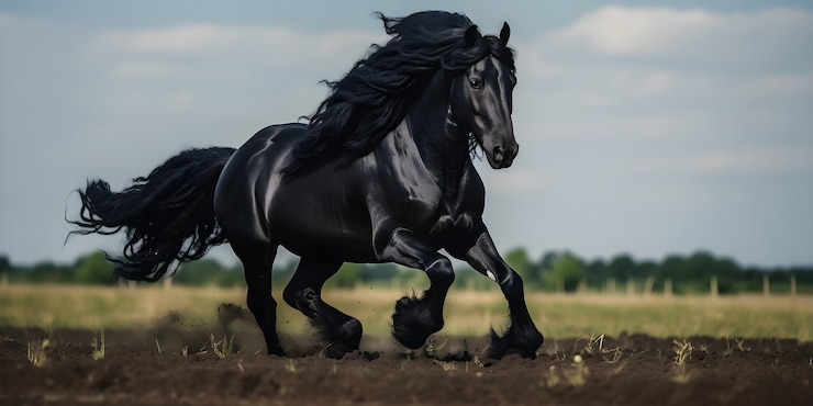 Free Photo horse running on fields 