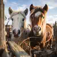 Free photo horses in nature generate image