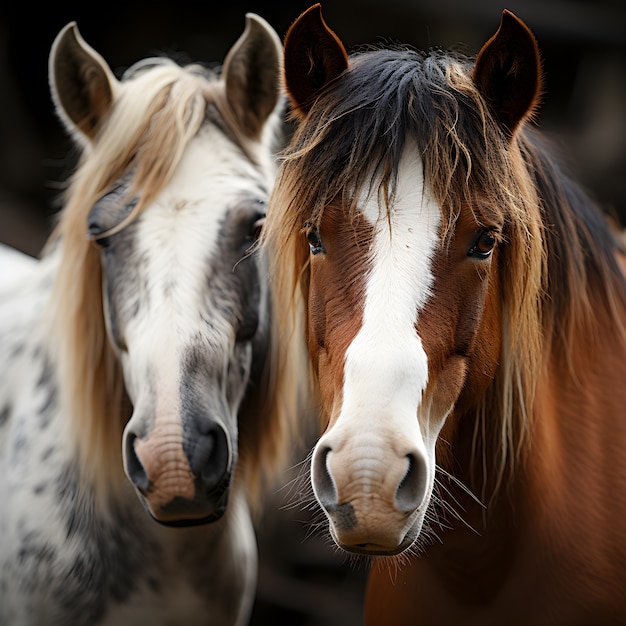 Free photo horses in nature generate image