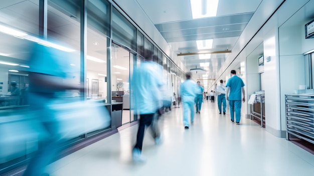 Hospital hallway with motion effect