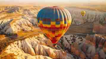 Free photo hot air balloon flying ai generated image