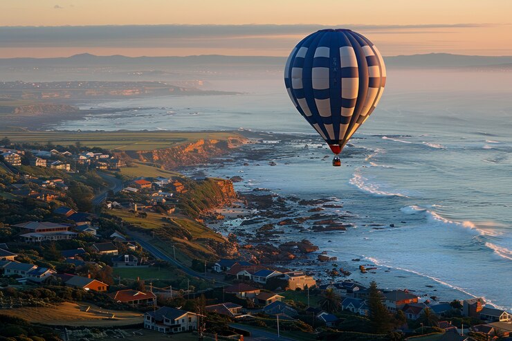 Free Photo hot air balloon over realistic dreamscape