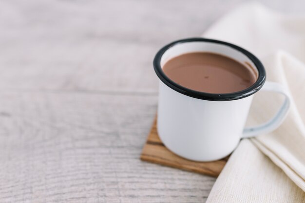 Hot cacao in cup