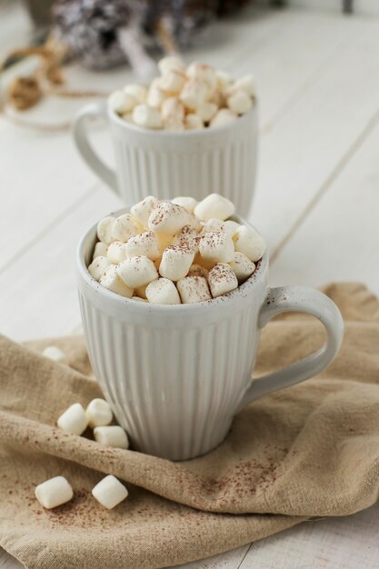 Hot cacao with marshmallow