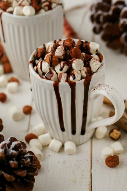 Hot cacao with marshmallow