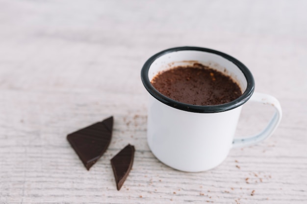 Hot chocolate in cup