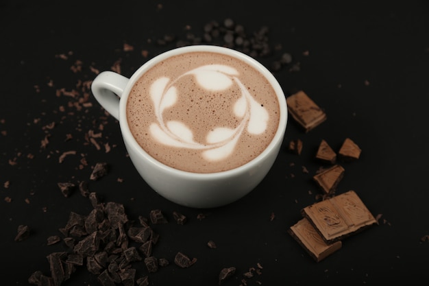 Hot chocolate milk kakao foam