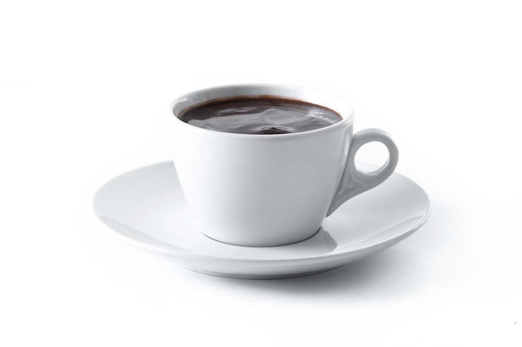 Free Photo hot chocolate in white cup isolated on white background