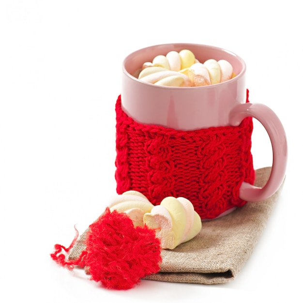 Free photo hot chocolate with a marshmallows