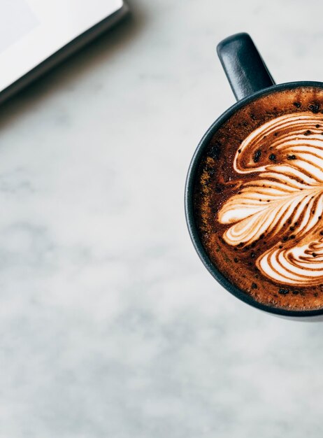 Hot coffee cup on a table