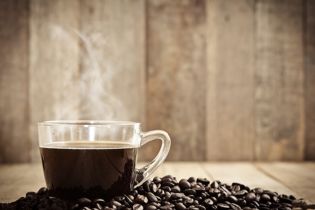 Hot coffee in mug