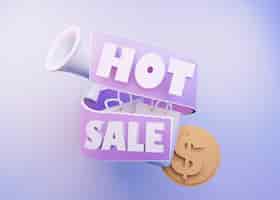 Free photo hot sale for retail  with coin and megaphone