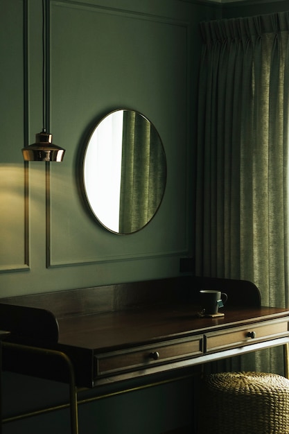 Hot tea on a table in a vintage style room