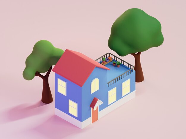 하우스 3D 렌더링 디자인