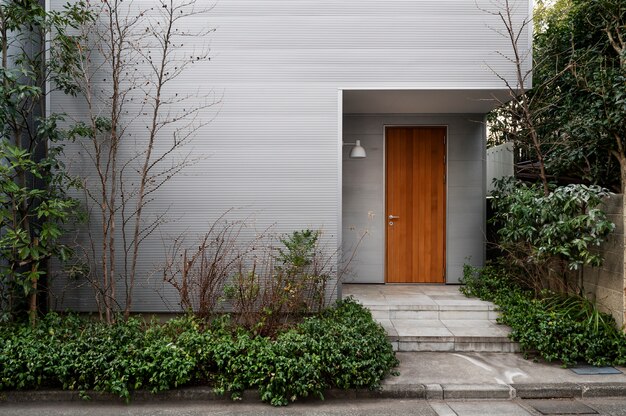 House entrance and plants japanese culture