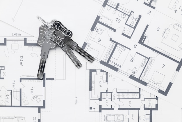 建築設計図の家の鍵