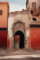 Free photo house in marrakesh city after earthquake