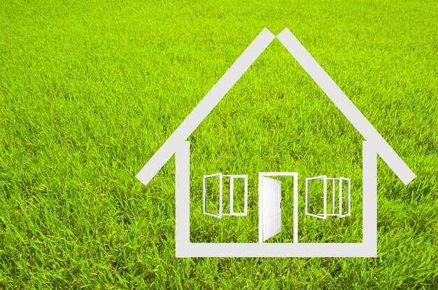 House structure with grass background