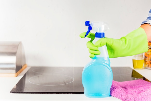 Концепция домашнего хозяйства с чистящими средствами