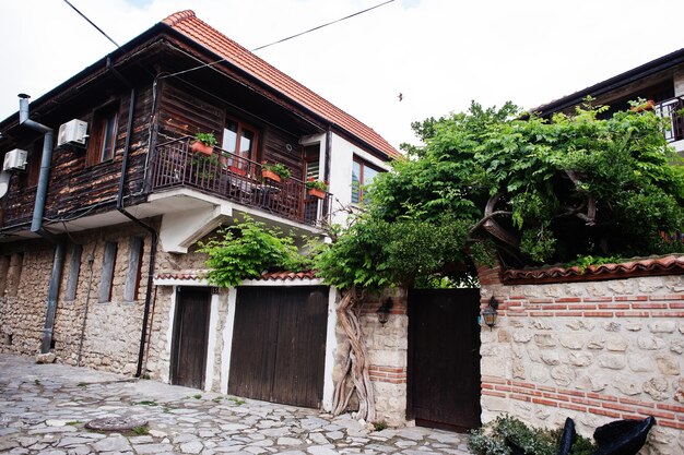 Houses in the old town of Nesebar Bulgaria