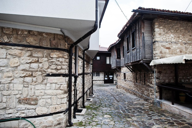 Houses in the old town of Nesebar Bulgaria
