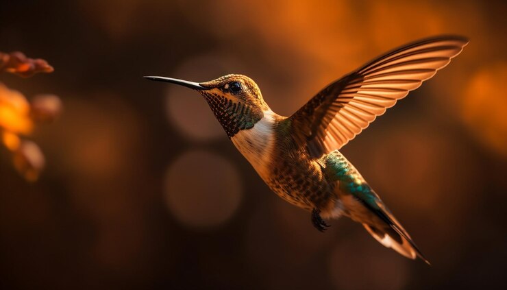 Free Photo hovering hummingbird spreads iridescent wings in mid air generated by ai