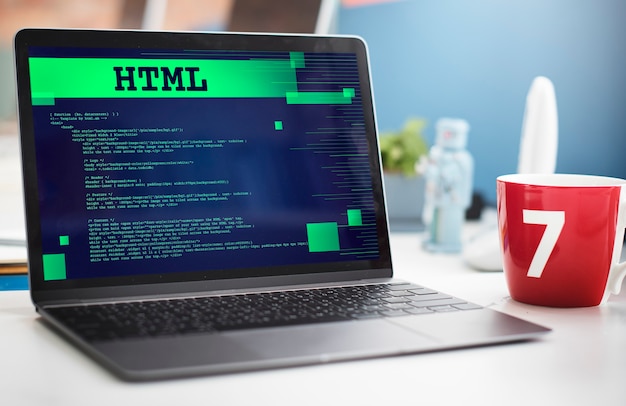 Concetto web di tecnologia avanzata di programmazione html