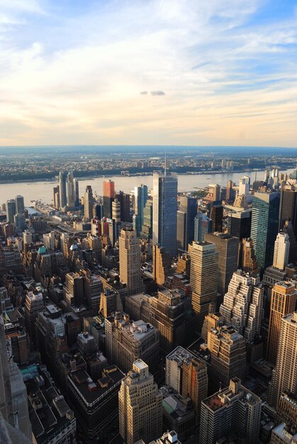 Hudson River skyline aerial