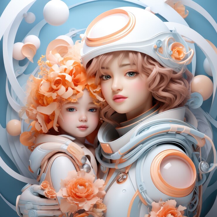 Free Photo hugging day celebration with robots