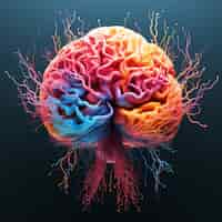 Бесплатное фото Детальная структура человеческого мозга