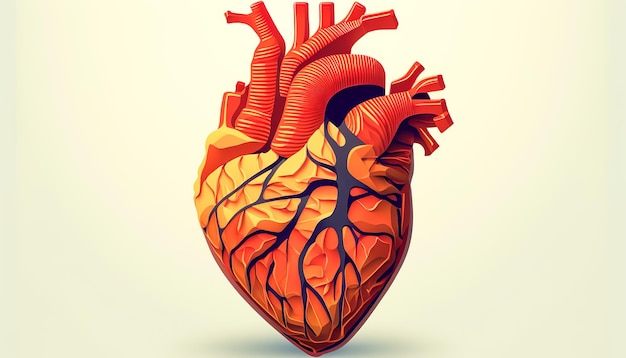 Human heart creative colored illustration generative AI