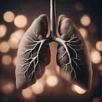 Free photo human lungs 3d illustration vintage style toned image