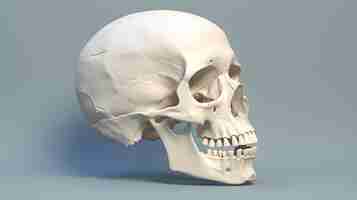 Бесплатное фото Человеческий череп в студии