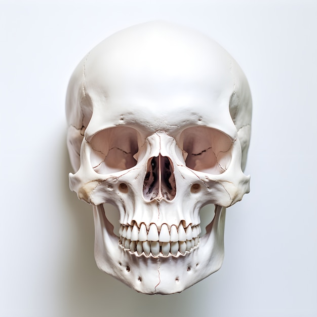Free photo human skull in studio