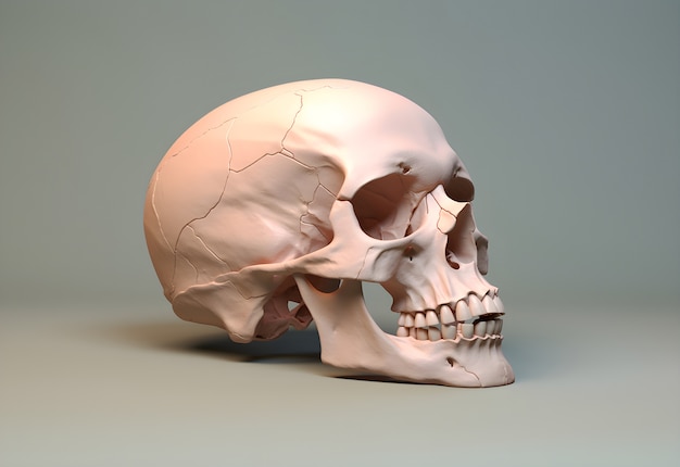 Human skull in studio