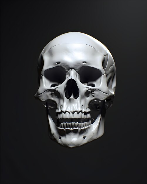 Human skull in studio