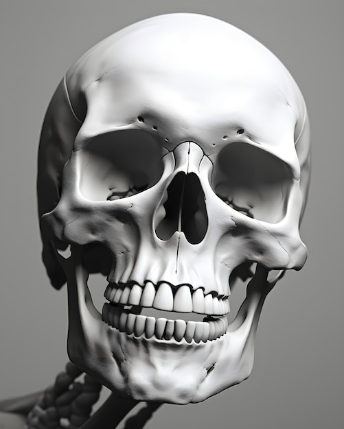 Free photo human skull in studio