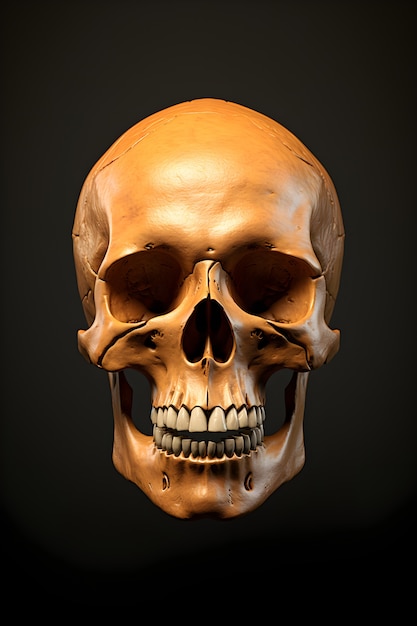 Free photo human skull in studio